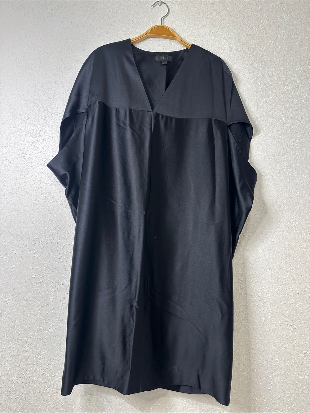 COS Oversized Black V-Neck Shift Dress